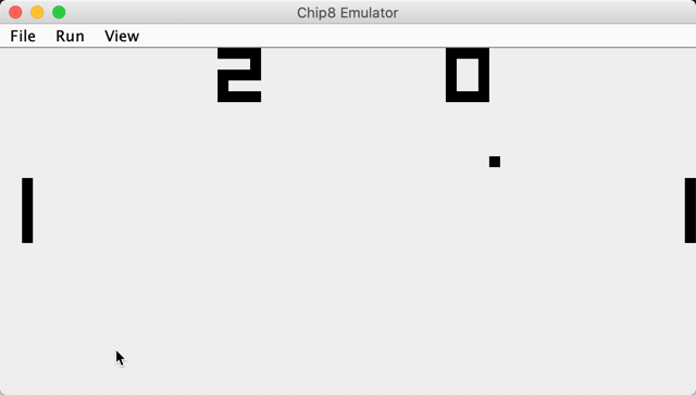 Screenshot of Pong on my completed emulator